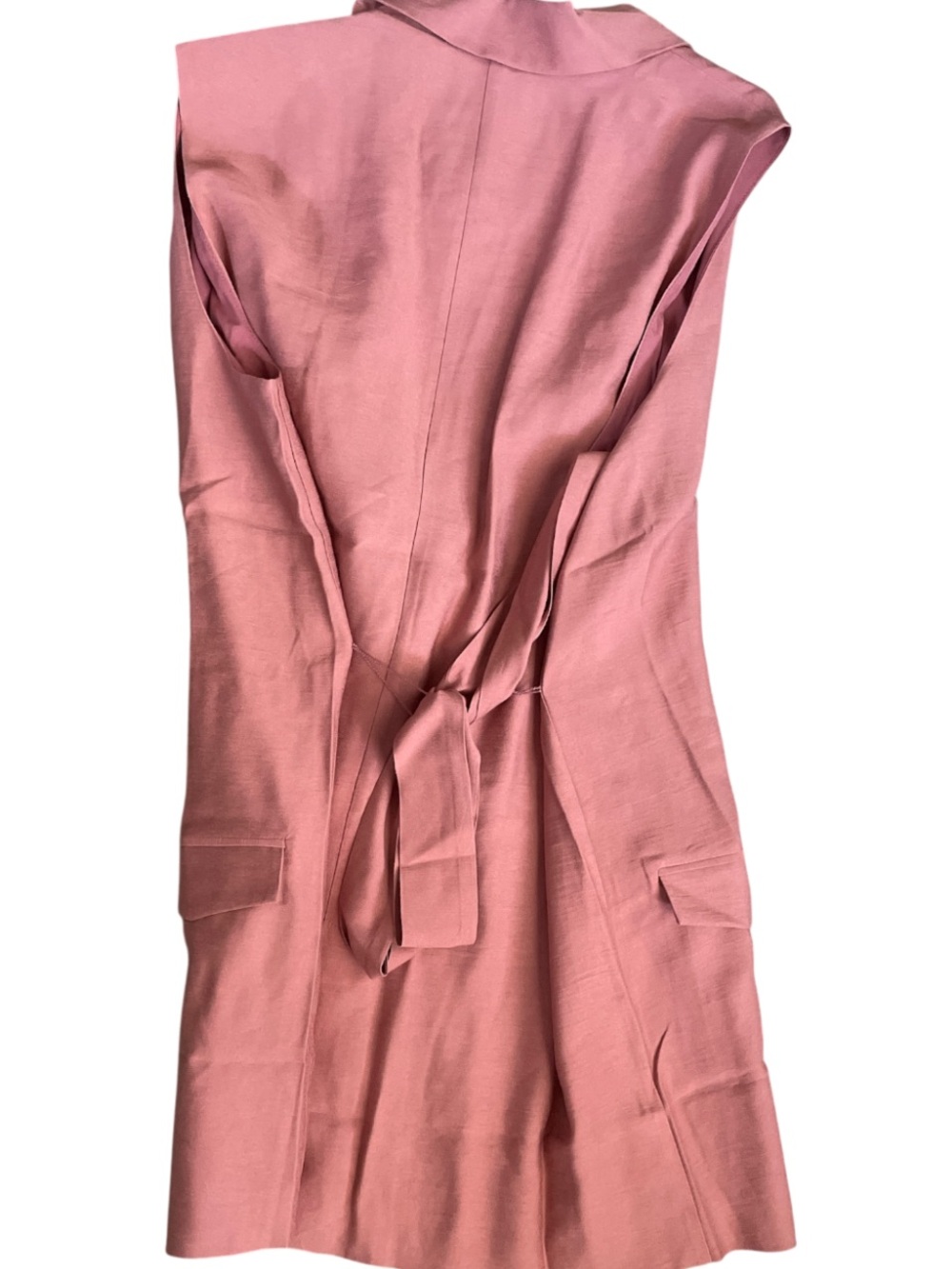 Naked Zebra pink sleeveless blazer vest with a single button closure. - Picture 3 of 4